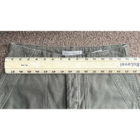 NWT Outerknown Sz 28 Olive Green Utility Military Organic Ctn Wide Leg Pockets - Picture 7 of 12